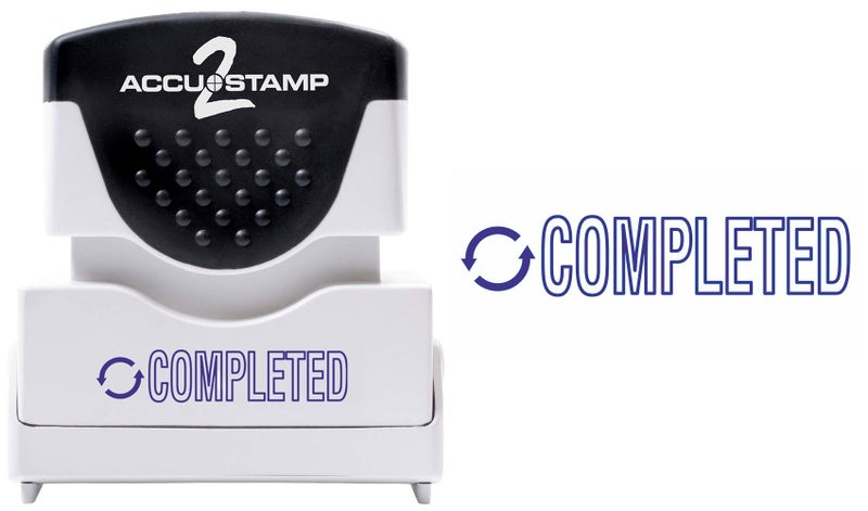 أكيوستامب ختم رسالة ACCU-STAMP2 مع مصراع بلون واحد مكتمل 1-5/8 بوصة × 1/2 بوصة حبر أزرق مطبوع بالحبر المسبق (035582) - Image 3